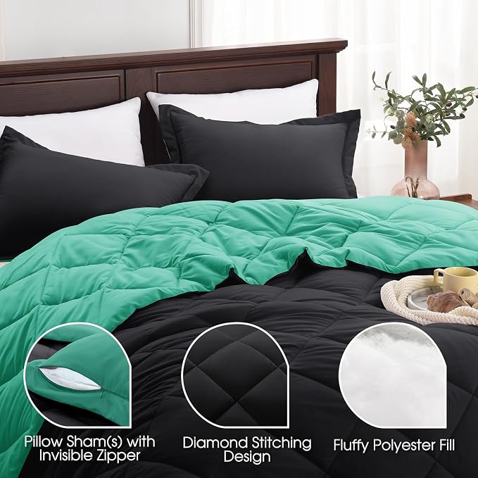 Basic Beyond California King Comforter Set, 1 Comforter 104"x96" and 2 Pillow - Image 4