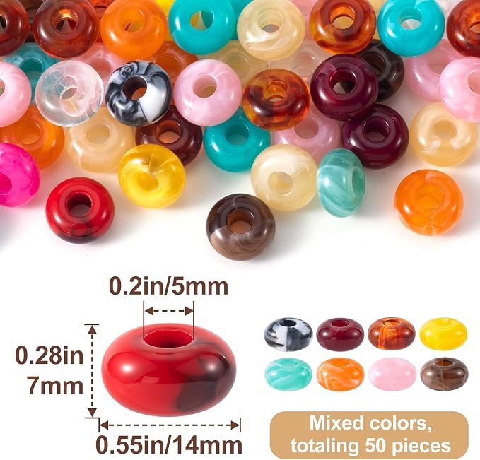 Pndeyo 50pcs Round Acrylic Beads - Image 2