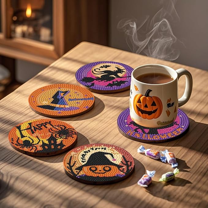 EWJRNSF 6 PCS 5D Diamond Painting Coasters Kits - Image 4