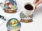 8 PCS Christmas Diamond Art Coasters Kits Snowball Diamond Painting Coaster | - Image 8