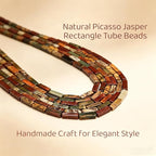 30Pcs 4x13mm Red Creek Jasper Rectangle Tube Beads Jewelry Making | Picasso - Image 4