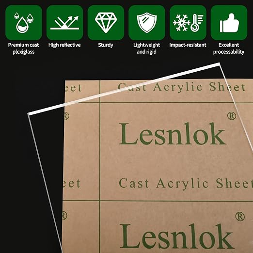 Lesnlok 1 Pieces 20 x 30 Acrylic Sheet 1/4 inch Thick 6mm Clear Plexiglass Sheet - Image 2