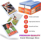 1000 Pack Card Sleeves Hard Plastic, Arjiekwei 3"X 4" Baseball Cards Protectors - Image 3