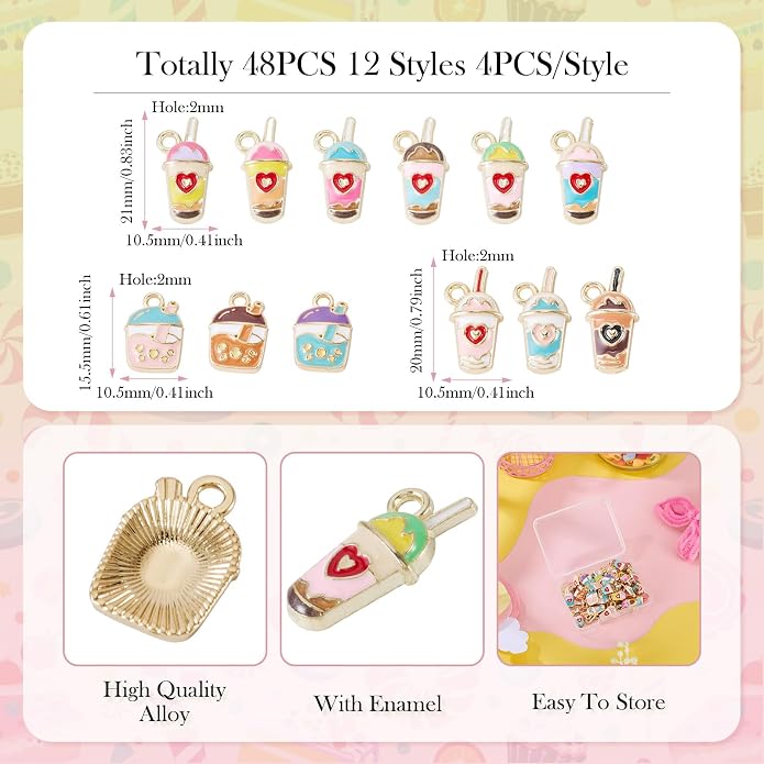 Enamel Food Charms Cute Assorted Food Pendants Sweet Dessert Charms - Image 2