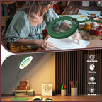 10X Magnifying Glass with Light and Stand, 5 Color Modes Stepless Dimmable LED - Image 6