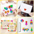 CCINEE 714 Pcs Glitter Foam Stickers 6 Colors Self Adhesive Heart Stars Circle - Image 7