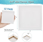 12PCS Mini Canvases for Painting – 4 x 4 in Bulk Small Square Stretched Canvases - Image 2