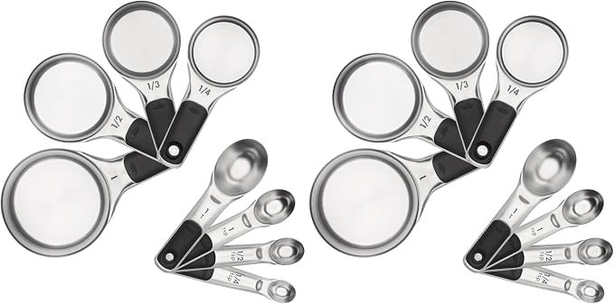 OXO Good Grips Stainless Steel Measuring Cups and Spoons 8-Piece Set, 4 Cups by Unknown