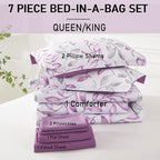 Yogeneg Botanical King Szie Comforter Set 7 PCS Bed in a Bag, Soft Microfiber - Image 6