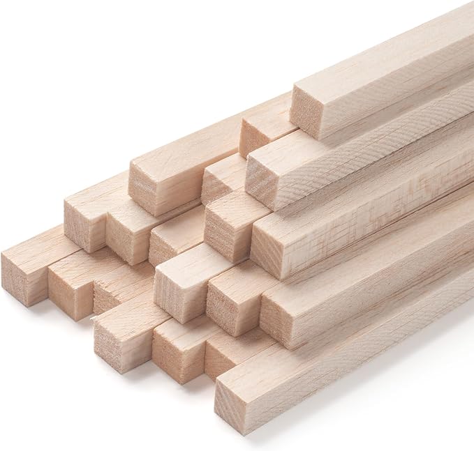 Balsa Wood Sticks, Balsa Wood Strips, Unfinished Wood Craft Sticks by Coowayze