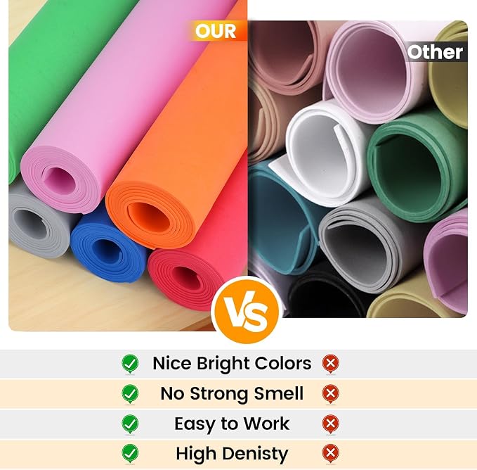 Do²ping Beige Eva Foam Sheets Roll, 3mm EVA Craft Foam 49''x13.5'' High Density - Image 5