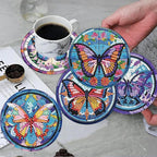 ijbnhd 8 Pcs Butterfly Diamond Painting Coasters Kits - Image 4