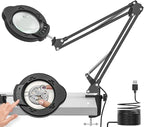 Magnifying Glass with Light and Clamp, 15X 10X Desk Magnifying Lamp, 84 LED by BAISHUN