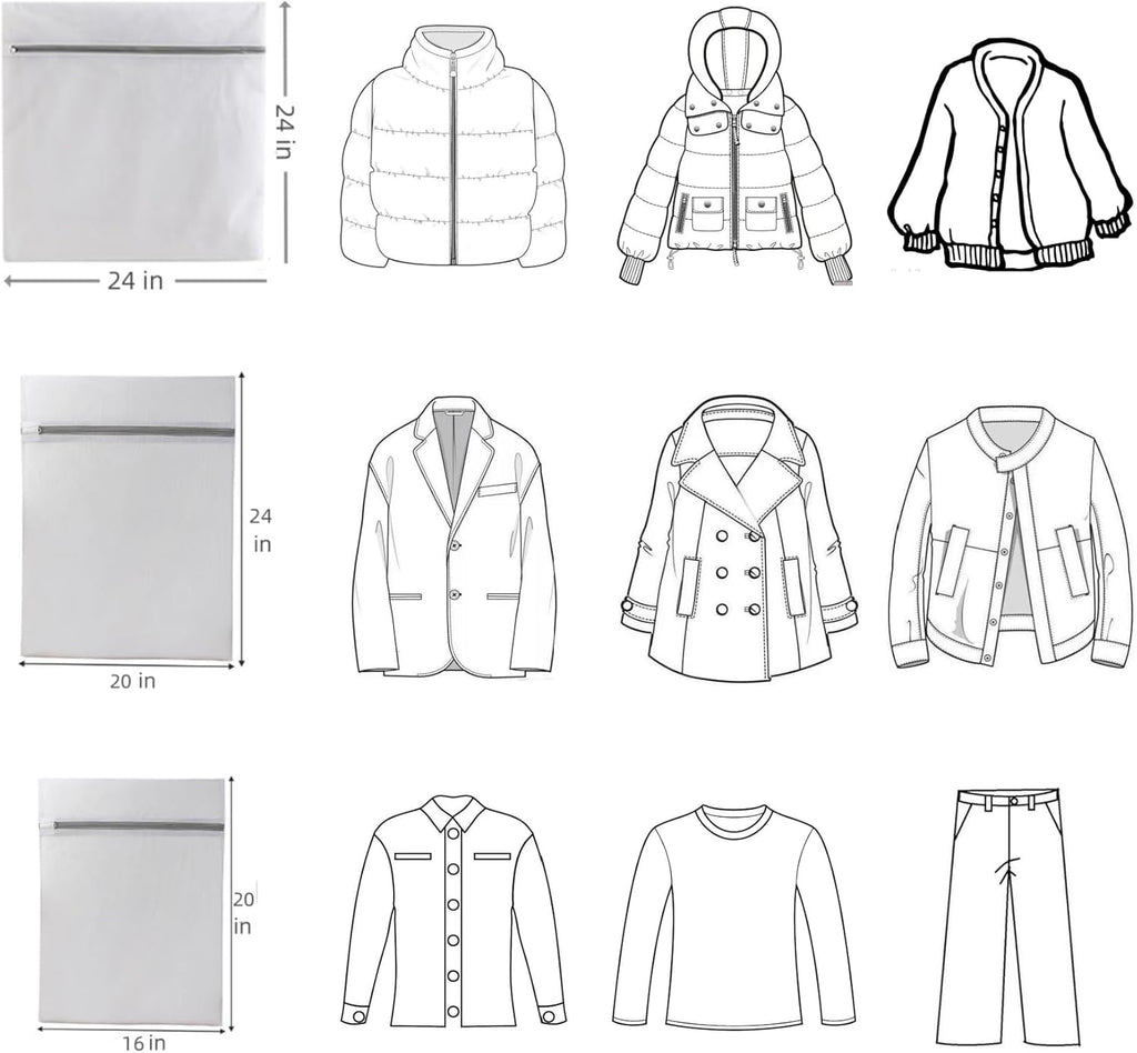 8 Pcs Lingerie Bags for Washing Delicates(2XXL 2XL 4L) Mesh Laundry Bags for Washing Machine Protector Net Wash Bag for Socks Underwear Baby Clothes Laundry Garment Bag Mesh Washable