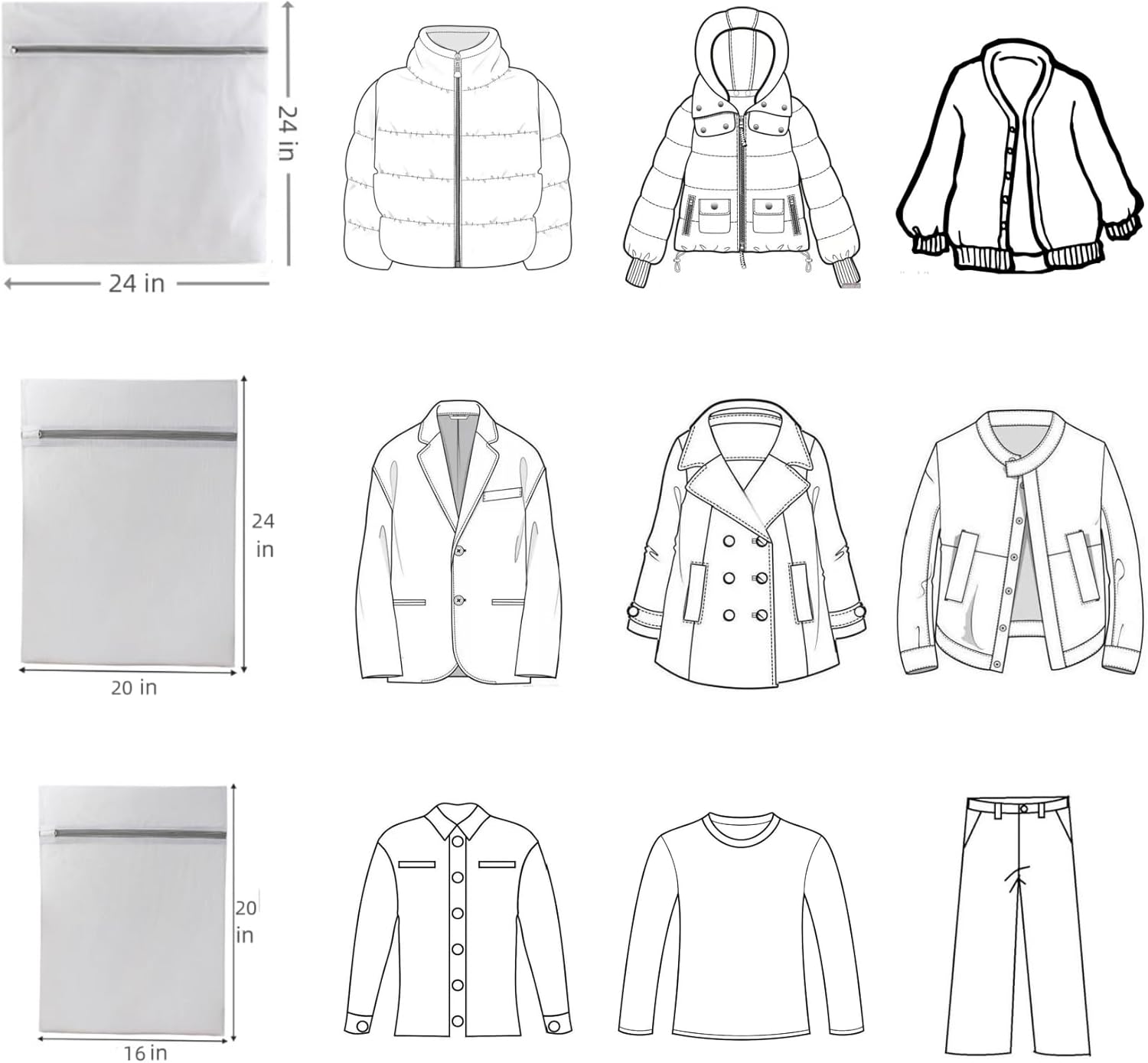 8 Pcs Lingerie Bags for Washing Delicates(2XXL 2XL 4L) Mesh Laundry Bags for Washing Machine Protector Net Wash Bag for Socks Underwear Baby Clothes Laundry Garment Bag Mesh Washable