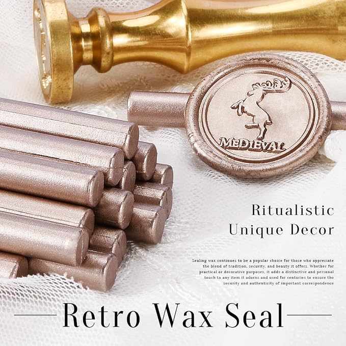 TELOSMA 16 Pcs Champagne Mini Wax Seal Sticks, Wine Packages, Cards & Gift - Image 5