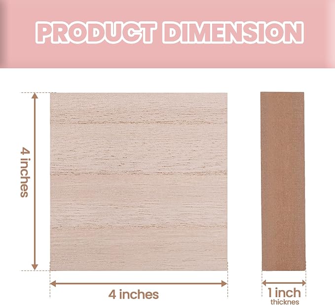 - 4” x 4” Wooden Blocks for Crafts - Image 4
