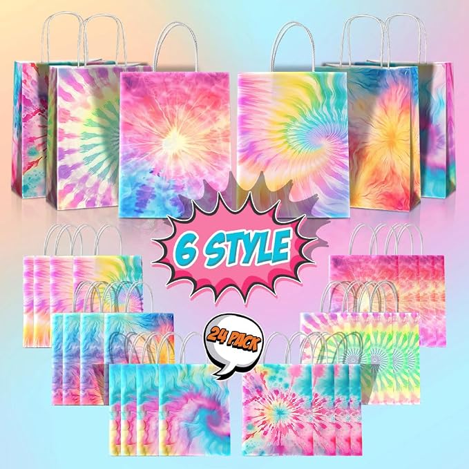 JOYGATHER 24 Pcs Tie Dye Party Favors Bags - Image 3