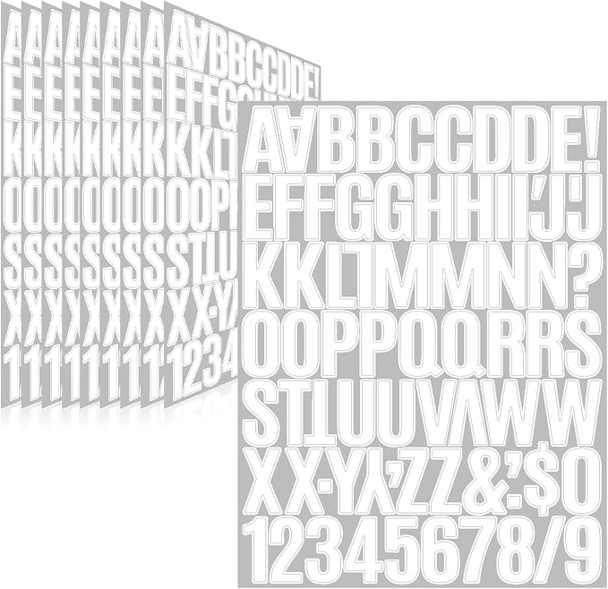 730 Pcs 10 Sheets Letter Stickers, Self Adhesive Waterproof 1.5 Inch Mailbox by Llewyn
