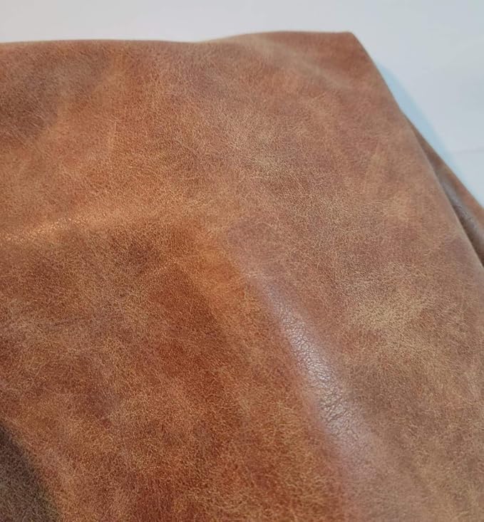 NAT Leathers | Blonde Light Tan Beige Distressed Crazy Horse Soft Faux Vegan - Image 6