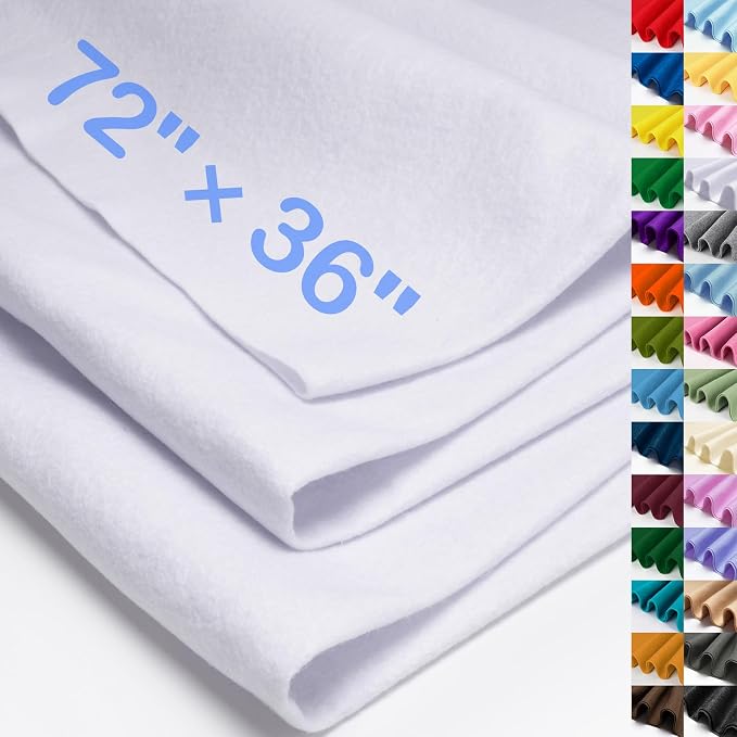 XSEINO Ice White Large Felt Fabric 72" X 36 ", 1.4 mm Thick Soft Felt Fabric by XSEINOiscreating%EF%BC%81
