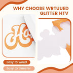 Orange Glitter HTV Heat Transfer Vinyl - Image 3