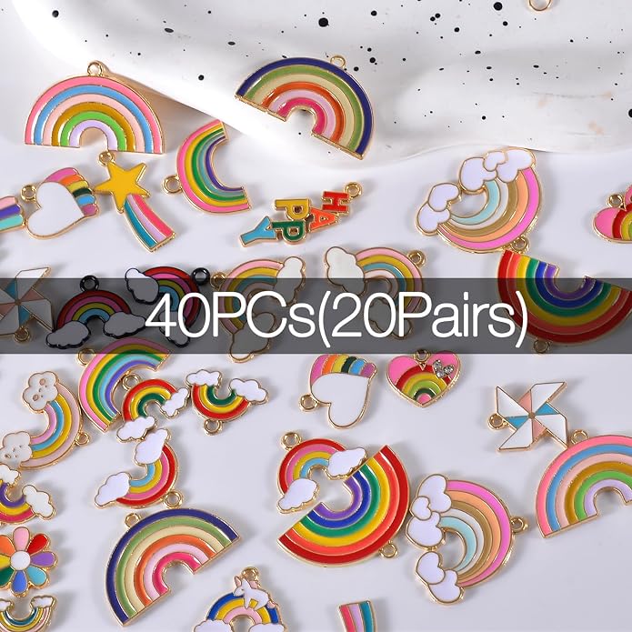 Bulk Gold Enamel Charms for Jewelry Making, Colorful Metal Charms Pendant for - Image 3