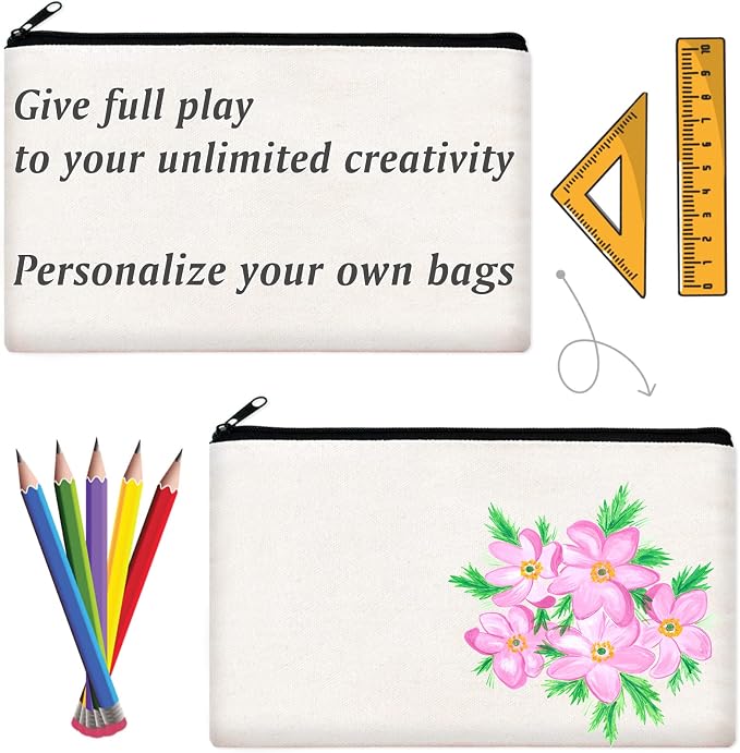 ZeeDix Canvas Zipper Pouch Bulk – 8.3 x 5 Inches Cotton Canvas Pouches - Image 5