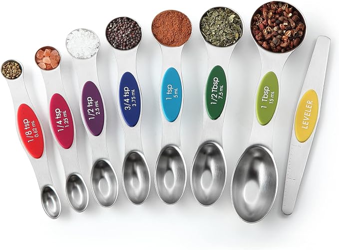 Spring Chef Multicolor Stainless Steel Magnetic Measuring Spoons Set of 8 - Image 9