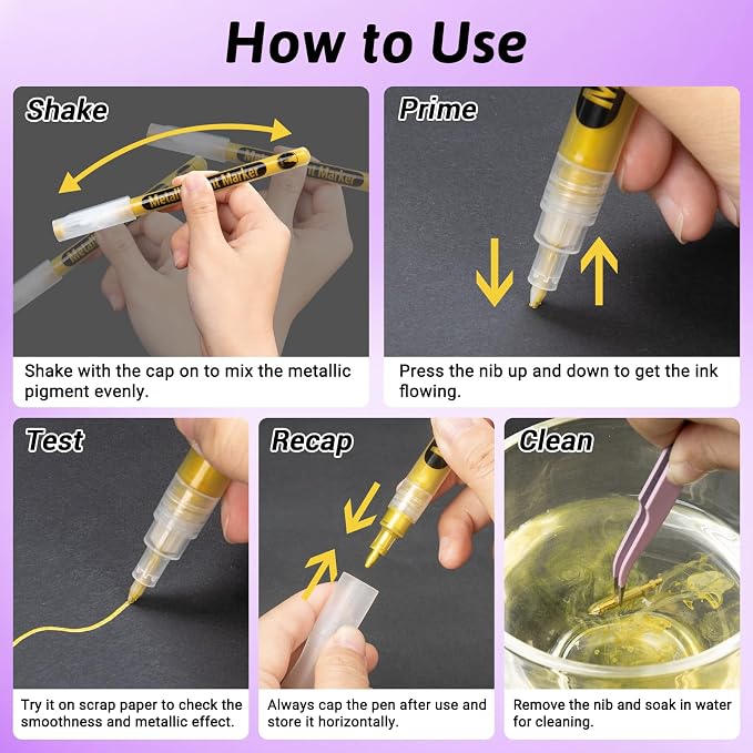 SAKEYR Metallic Acrylic Paint Markers - Image 7