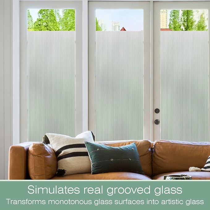 STATINT Reeded Glass Window Privacy Film 3D Decorative Frosted Non Adhesive UV - Image 8