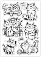 GLOBLELAND Cartoon Gift Cat Clear Stamps Yarn Cat Clear Stamps Pet Cat Silicone - Image 8
