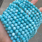 45pcs 8mm Natural Stone Beads Larimar Blue Stone Round Loose Beads - Image 3