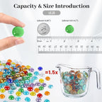 DomeStar 1 LB Decorative Flat Marbles, Mixed Colors Glass Pebbles Beads | - Image 2