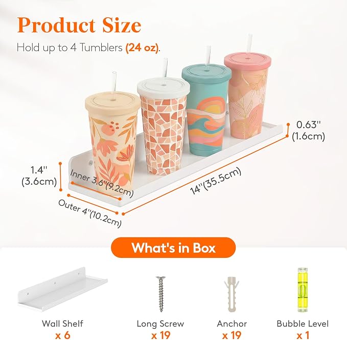 Lifewit Floating Shelves for Wall, Acrylic Display Shelf Wall Mounted for Figure - Image 2