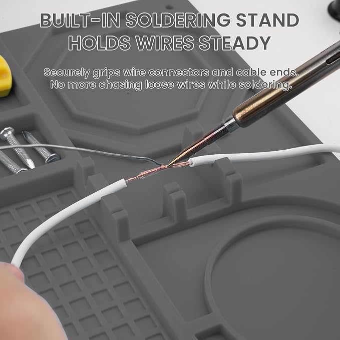 Silicone Soldering Mat with Soldering Stand, Heat Resistant 932°F, Large 20x14 - Image 2