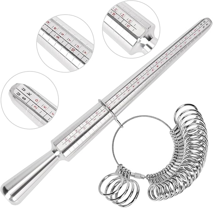 Ring Sizer Measuring Tool Kit, Ring Mandrel Measurer, US Ring Size 0-13 - Image 2