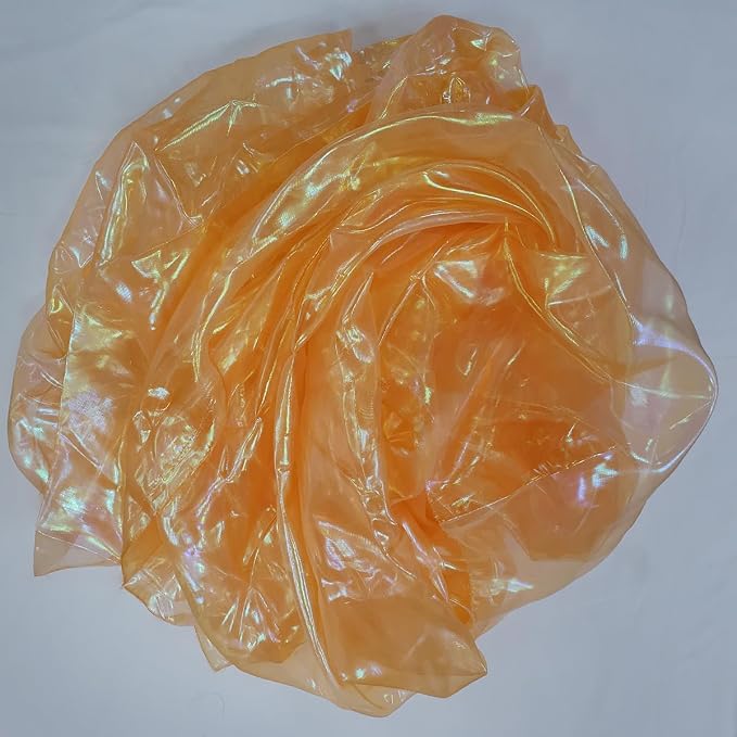 Orange Iridescent Organza Fabric - Image 9