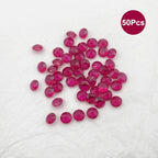 50Pcs Loose Synthetic Ruby Stone Bulk Wholesale Round Brilliant Cut Diamon - Image 4