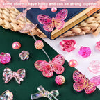 350 Pieces 3D Resin ABS Colorful Rose Flower Bows Butterfly Charms - Image 5