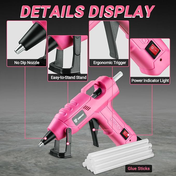 Mini Hot Glue Gun Kit：DEKOPRO 20Watt High Temp Glue Guns Tool - Image 3