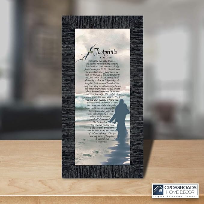 Footprints in the Sand Inspirational Wall Art, Beach Decor, Christian Gifts - Image 4