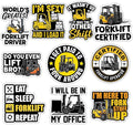 MAIANEY Funny Forklift Sticker Pack – Set of 10 Waterproof Vinyl Stickers by Maianey