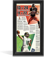 JupDec 11 × 22 Up to 13 × 24 Newspaper Frame, Premium Wood Display Case by JupDec