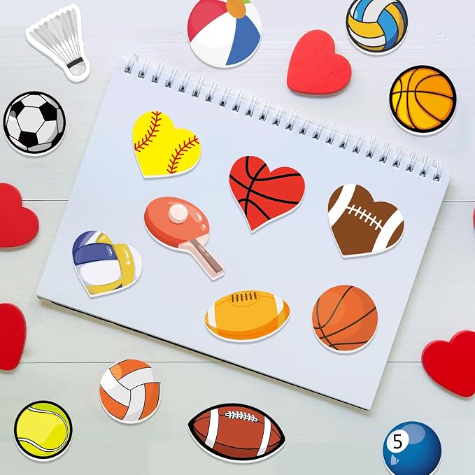 300Pcs Sports Foam Stickers Assorted Sport Ball Basketball Football Baseball - Image 6