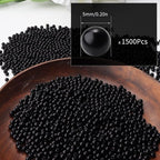 1500pcs Black 5mm Pearl Beads - Image 2