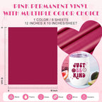 Tintnut Magenta Permanent Vinyl 8 Sheets 12''x10'' Adhesive Vinyl | Solid color - Image 2