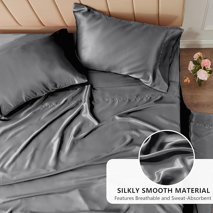 CozyLux Satin Sheets King Size Sheet Set - Image 3