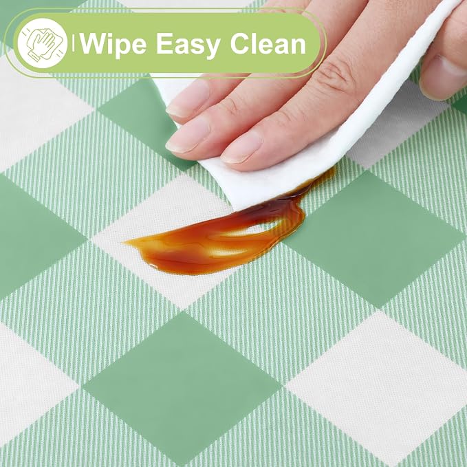 Smiry Rectangle Table Cloth, Waterproof Vinyl Tablecloths - Image 3