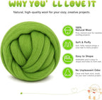 3.53oz Wool Roving: Needle Felting Wool White Roving Wool Felting Supplies Pure - Image 2